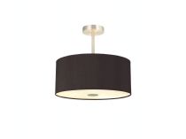 DK0527  Baymont 40cm Semi Flush Flush 5 Light Satin Nickel, Midnight Black/Green Olive, Frosted Diffuser